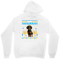 Dachshund Chanukah Jewish Ugly Hanukkah Sweater Pajama Unisex Hoodie | Artistshot