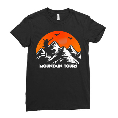 Mountain Tours T  Shirtmountain Tours T  Shirt Ladies Fitted T-shirt Designed By Ciararau