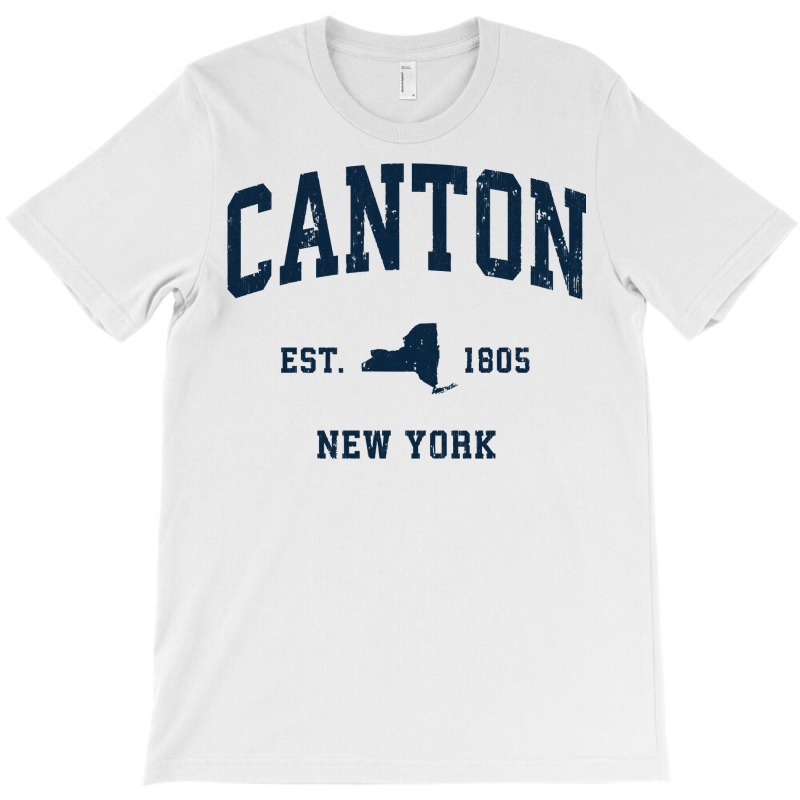 Canton New York Ny Vintage Athletic Navy Sports Design Long Sleeve T S T-shirt | Artistshot