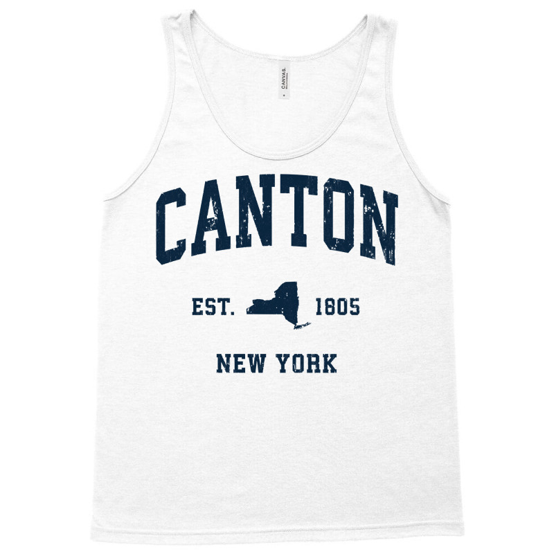 Canton New York Ny Vintage Athletic Navy Sports Design Long Sleeve T S Tank Top | Artistshot