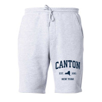 Canton New York Ny Vintage Athletic Navy Sports Design Long Sleeve T S Fleece Short | Artistshot