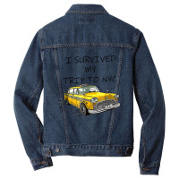 I Survived My Trip To Nyc Men Denim Jacket | Artistshot