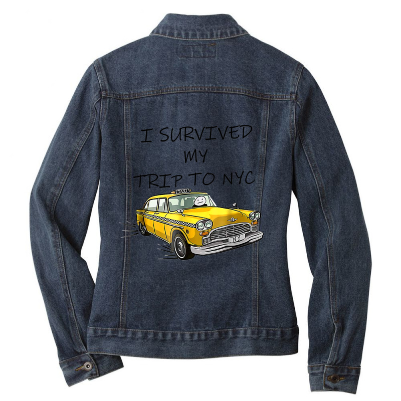 I Survived My Trip To Nyc Ladies Denim Jacket by VictorCruz | Artistshot