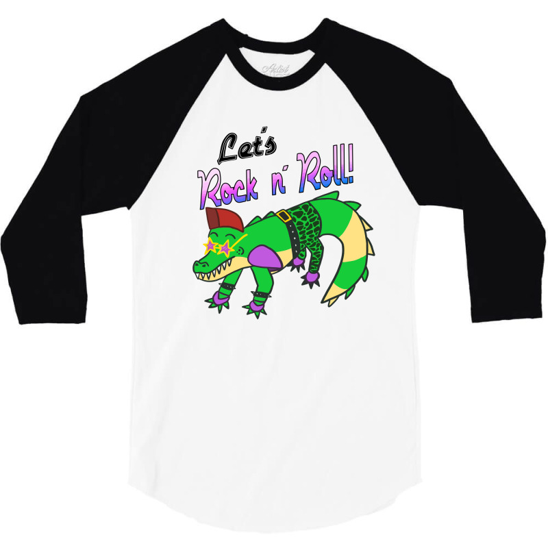 Lets Rock N Roll Croc 3/4 Sleeve Shirt by Wrip1959 | Artistshot