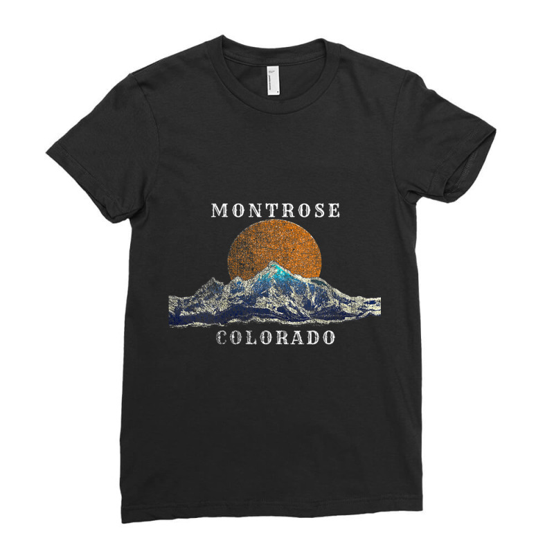 Womens Montrose Colorado Mountain Sunset Scenery V Neck T Shirt Ladies Fitted T-Shirt by cm-arts | Artistshot