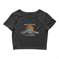 Womens Montrose Colorado Mountain Sunset Scenery V Neck T Shirt Crop Top | Artistshot