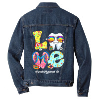 Love Dental Hygienist Life Hello Summer Vacation Beach Men Denim Jacket | Artistshot