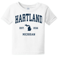 Hartland Michigan Mi Vintage Athletic Navy Sports Design Tank Top Baby Tee | Artistshot