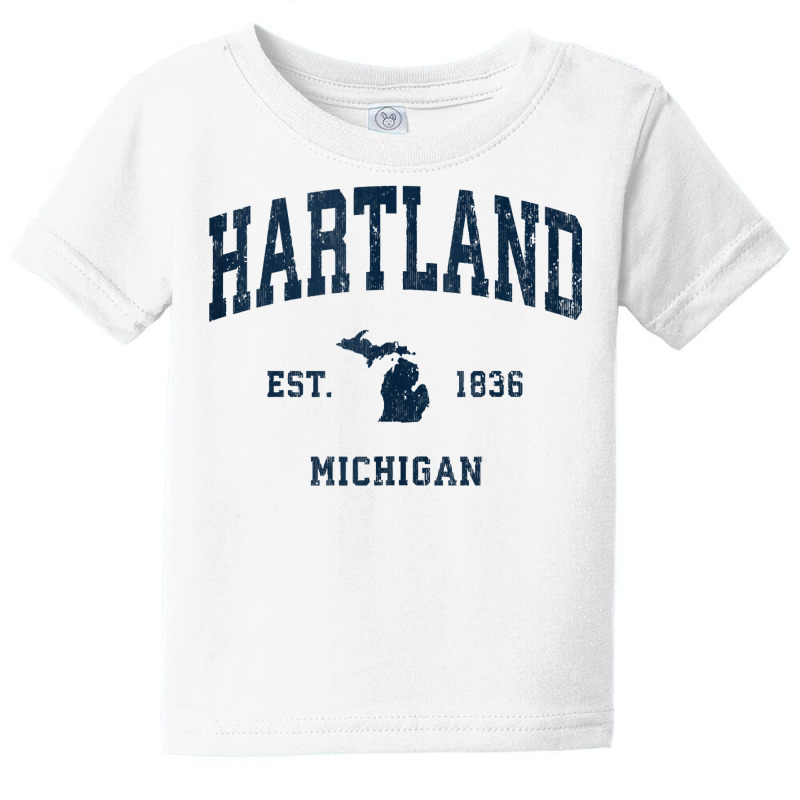 Hartland Michigan Mi Vintage Athletic Navy Sports Design Tank Top Baby Tee by vaeriburaeme | Artistshot