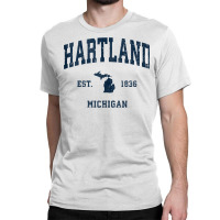 Hartland Michigan Mi Vintage Athletic Navy Sports Design Tank Top Classic T-shirt | Artistshot