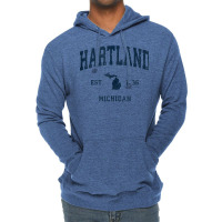 Hartland Michigan Mi Vintage Athletic Navy Sports Design Tank Top Lightweight Hoodie | Artistshot