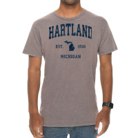 Hartland Michigan Mi Vintage Athletic Navy Sports Design Tank Top Vintage T-shirt | Artistshot