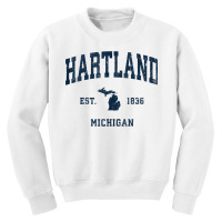 Hartland Michigan Mi Vintage Athletic Navy Sports Design Tank Top Youth Sweatshirt | Artistshot