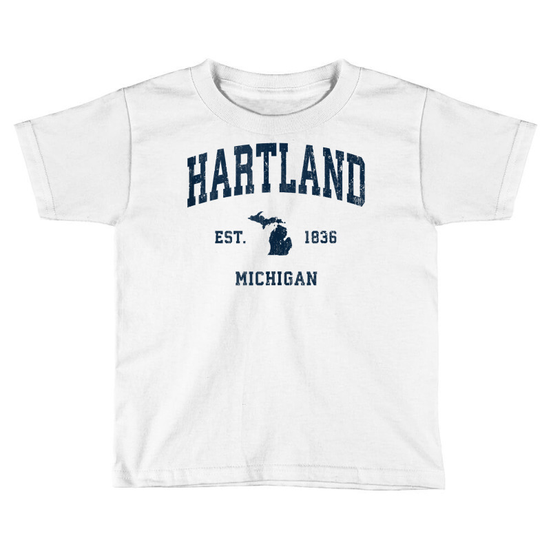 Hartland Michigan Mi Vintage Athletic Navy Sports Design Tank Top Toddler T-shirt by vaeriburaeme | Artistshot