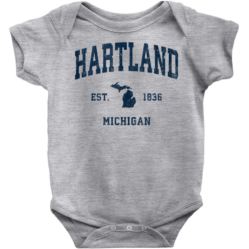 Hartland Michigan Mi Vintage Athletic Navy Sports Design Tank Top Baby Bodysuit by vaeriburaeme | Artistshot