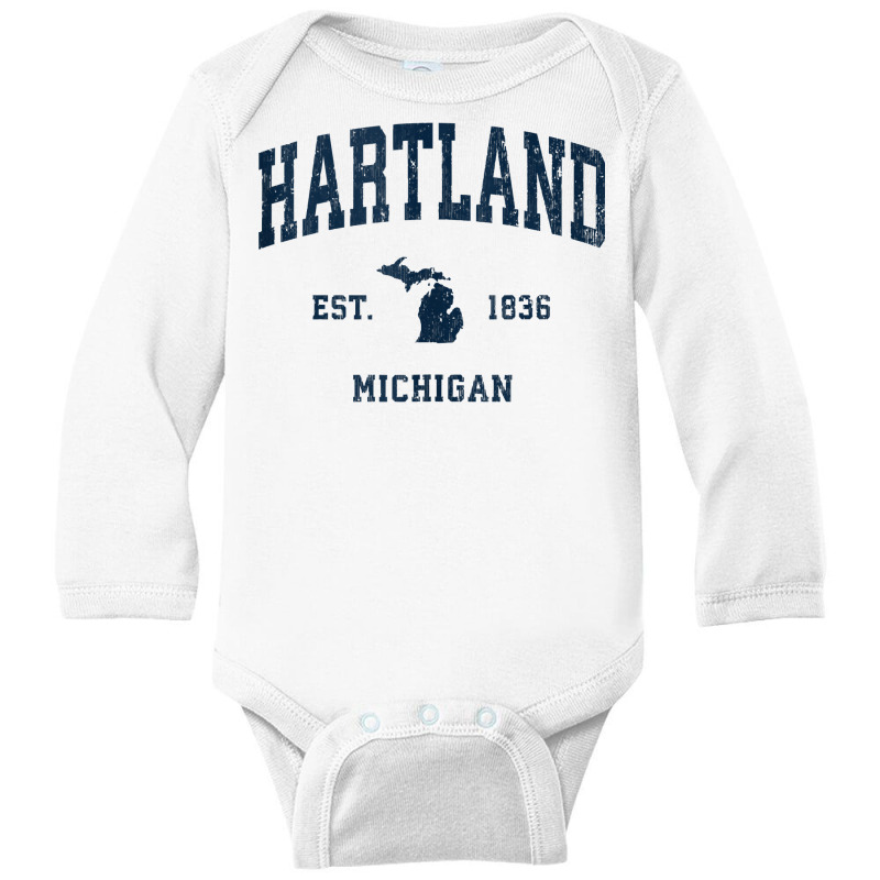 Hartland Michigan Mi Vintage Athletic Navy Sports Design Tank Top Long Sleeve Baby Bodysuit by vaeriburaeme | Artistshot