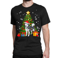 Santa Reindeer Alaskan Malamute Christmas Tree Lights Dog Raglan Baseb Classic T-shirt | Artistshot