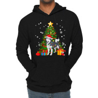 Santa Reindeer Alaskan Malamute Christmas Tree Lights Dog Raglan Baseb Lightweight Hoodie | Artistshot