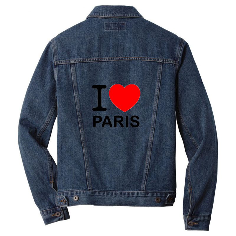 I Love Paris Gifts   I Heart Paris France Gift Ideas For Lovers Of Fre Men Denim Jacket by LukeReyes | Artistshot