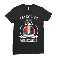 Womens May Live In The Usa But My Story Began In Venezuela Gift V Neck Ladies Fitted T-shirt | Artistshot