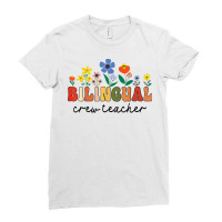 Dual Language Bilingual Crew Teacher Appreciation T Shirt Ladies Fitted T-shirt | Artistshot