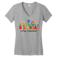 Dual Language Bilingual Crew Teacher Appreciation T Shirt Women's V-neck T-shirt | Artistshot