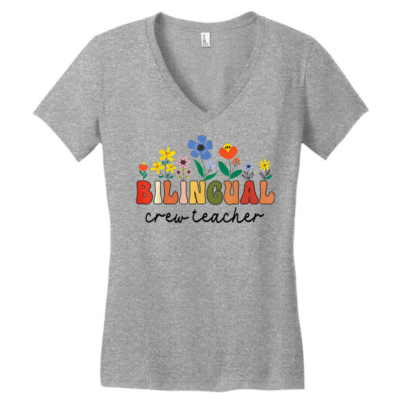 Dual Language Bilingual Crew Teacher Appreciation T Shirt Women's V-Neck T-Shirt by v8dycanel | Artistshot