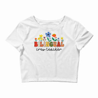 Dual Language Bilingual Crew Teacher Appreciation T Shirt Crop Top | Artistshot