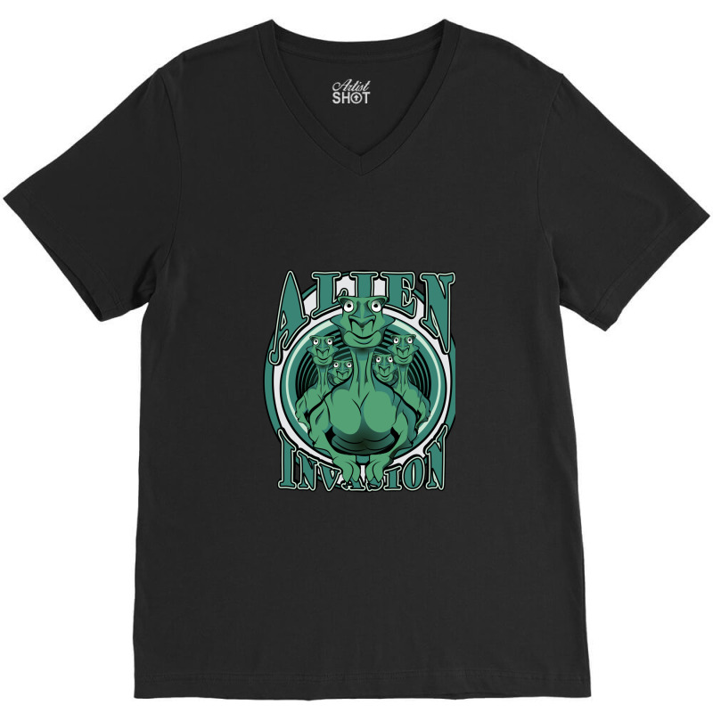 Alien Invasion V-Neck Tee by DustinNewman | Artistshot