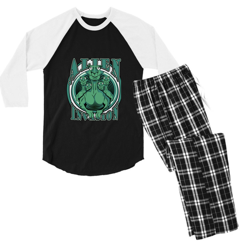 Alien Invasion Men's 3/4 Sleeve Pajama Set by DustinNewman | Artistshot