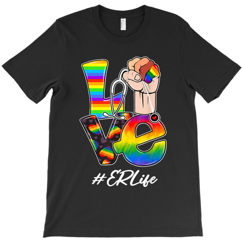 Love Er Life Nurse Lgbt Gay Pride Rainbow Flag Nursing T-shirt | Artistshot