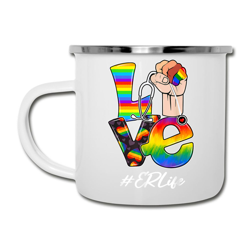 Love Er Life Nurse Lgbt Gay Pride Rainbow Flag Nursing Camper Cup | Artistshot