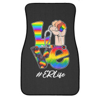 Love Er Life Nurse Lgbt Gay Pride Rainbow Flag Nursing Front Car Mat | Artistshot