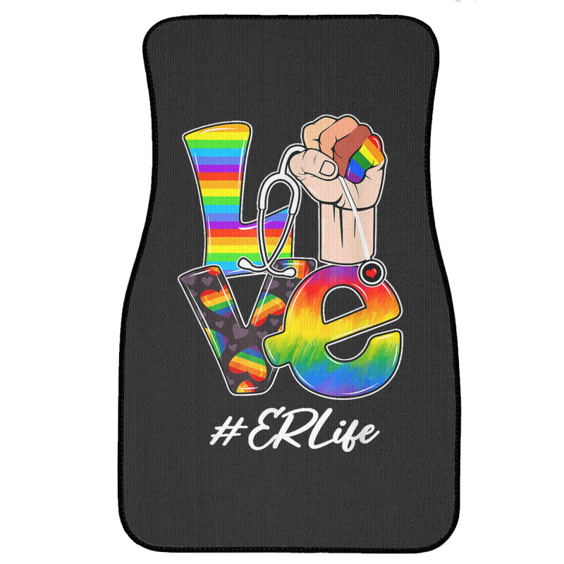 Love Er Life Nurse Lgbt Gay Pride Rainbow Flag Nursing Front Car Mat | Artistshot