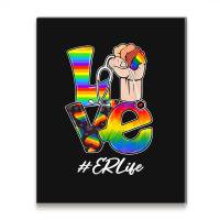 Love Er Life Nurse Lgbt Gay Pride Rainbow Flag Nursing Metal Print Vertical | Artistshot