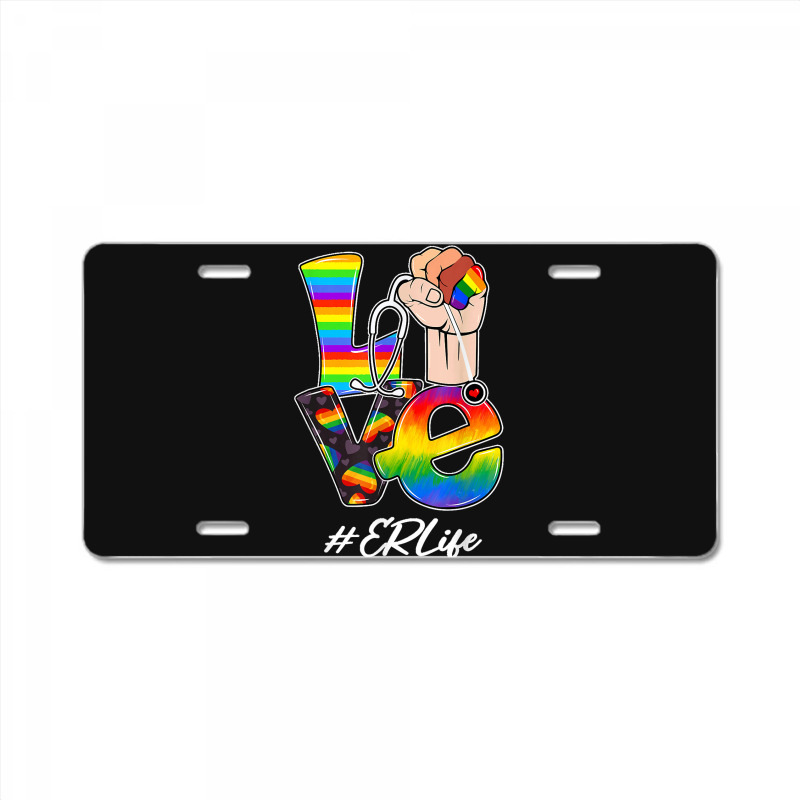 Love Er Life Nurse Lgbt Gay Pride Rainbow Flag Nursing License Plate | Artistshot