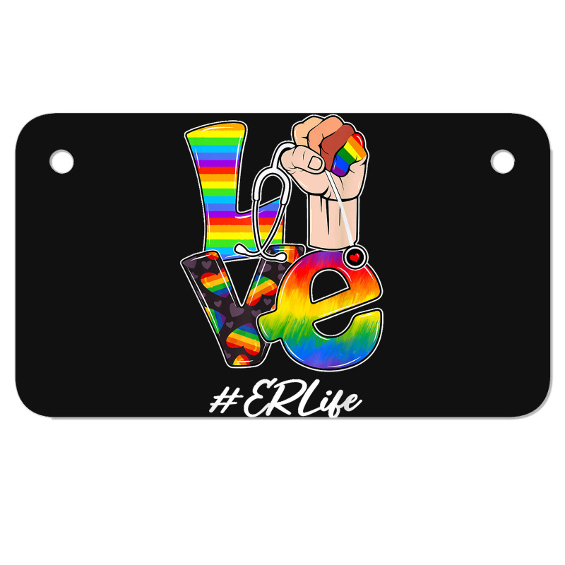 Love Er Life Nurse Lgbt Gay Pride Rainbow Flag Nursing Motorcycle License Plate | Artistshot