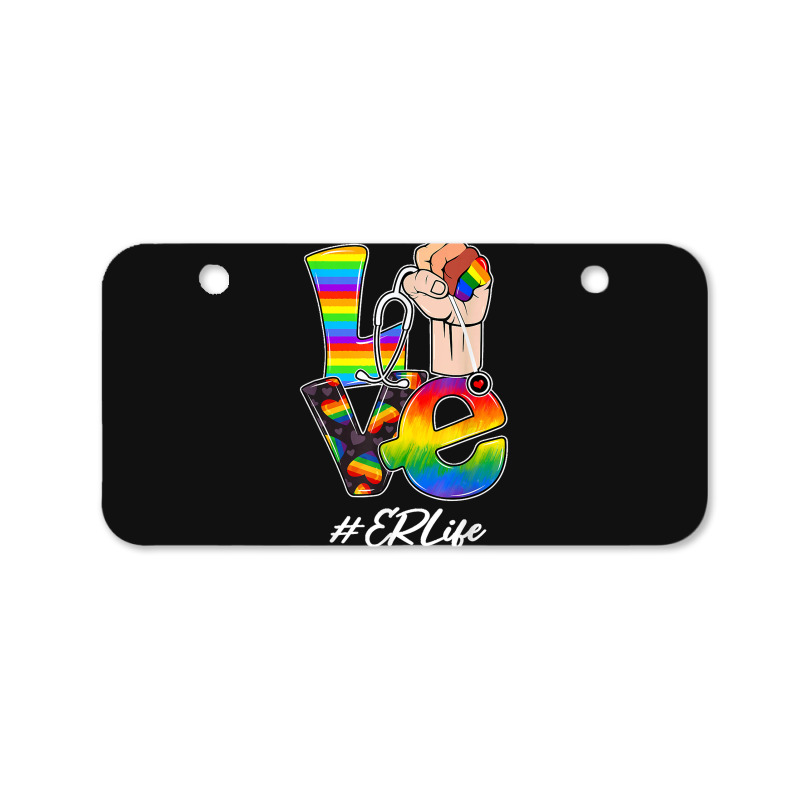 Love Er Life Nurse Lgbt Gay Pride Rainbow Flag Nursing Bicycle License Plate | Artistshot