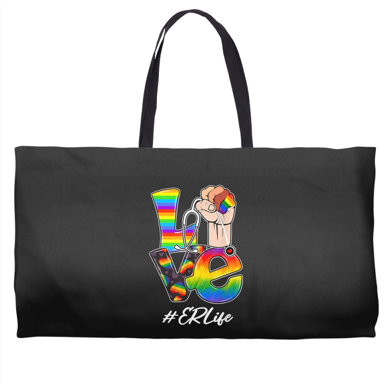 Love Er Life Nurse Lgbt Gay Pride Rainbow Flag Nursing Weekender Totes | Artistshot