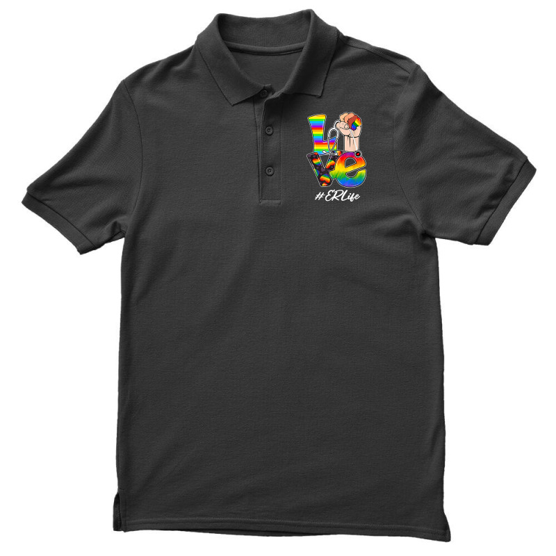 Love Er Life Nurse Lgbt Gay Pride Rainbow Flag Nursing Men's Polo Shirt | Artistshot