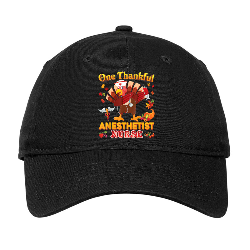 One Thankful Anesthetist Nurse Dabbing Turkey Thanksgiving Adjustable Cap | Artistshot