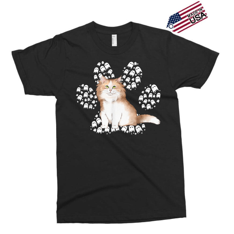 Halloween Siberian Brown Tuxedo Cat Ghosts Cat Paw T Shirt Exclusive T-shirt by cm-arts | Artistshot