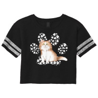 Halloween Siberian Brown Tuxedo Cat Ghosts Cat Paw T Shirt Scorecard Crop Tee | Artistshot