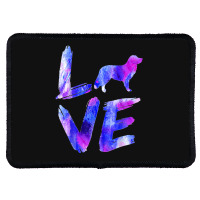 Love Nova Scotia Duck Tolling Retriever Toller Watercolor Bl Rectangle Patch | Artistshot