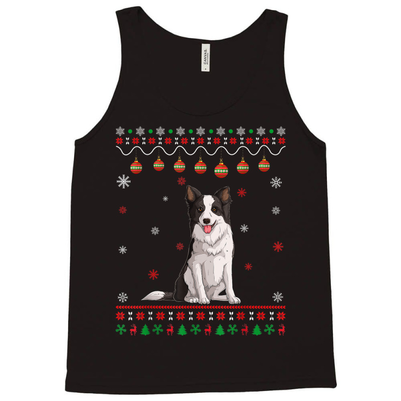 Border Collie Dog Ugly Xmas Design Matching Ugly Christmas Tank Top | Artistshot