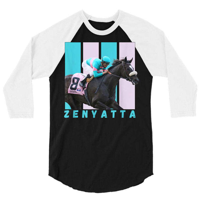 Zenyatta Horse, Thoroughbred, Santa Anita, Del Mar T Shirt 3/4 Sleeve Shirt by cm-arts | Artistshot