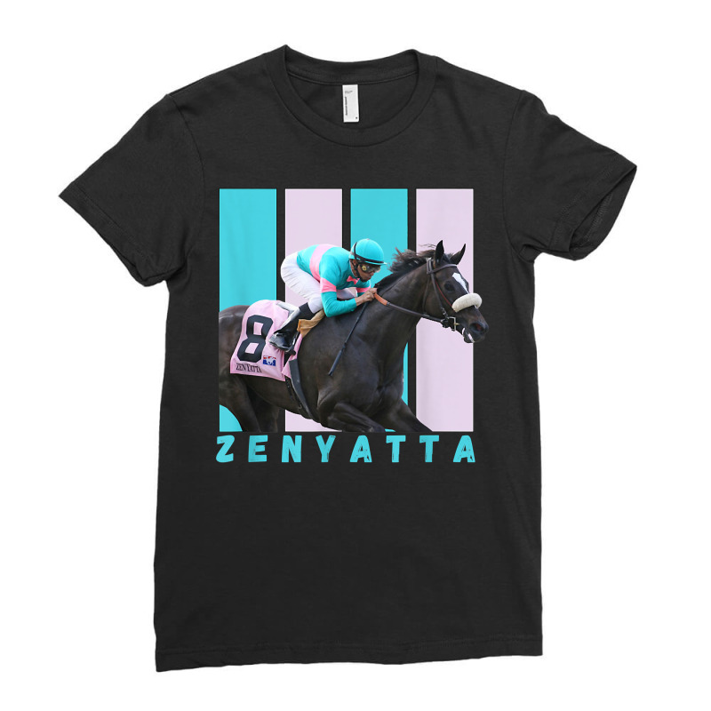 Zenyatta Horse, Thoroughbred, Santa Anita, Del Mar T Shirt Ladies Fitted T-Shirt by cm-arts | Artistshot