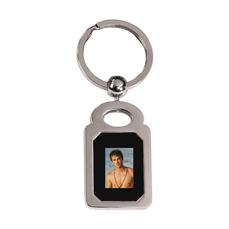 Ian Somerhalder Shirtless Silver Rectangle Keychain | Artistshot