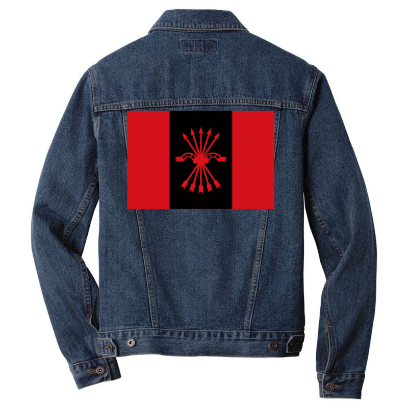 Falange Movement Flag Long Sleeve T Shirt Men Denim Jacket by tebaekivoti | Artistshot