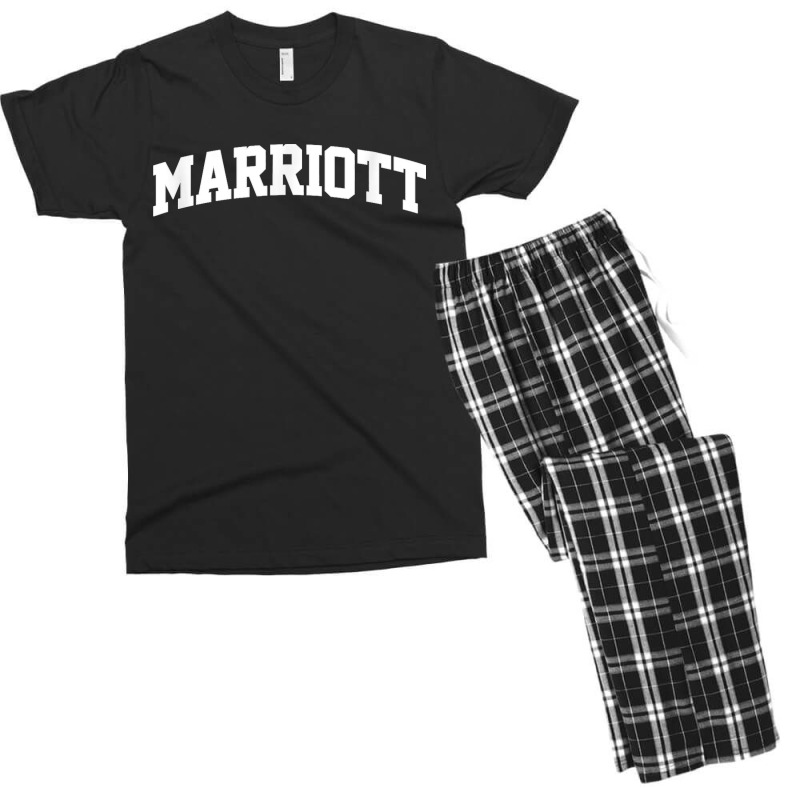 Marriott Name Vintage Retro College Arch Style Funny Men's T-shirt Pajama Set | Artistshot